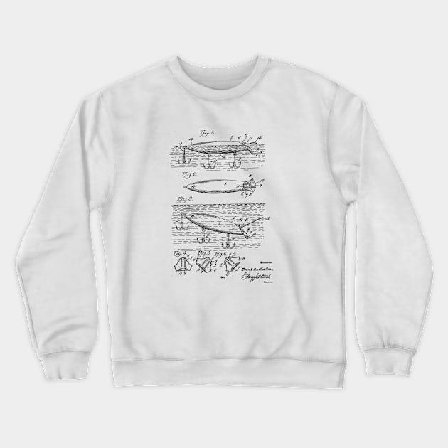 FISHING LURE VINTAGE PATENT DRAWING Crewneck Sweatshirt by TheYoungDesigns